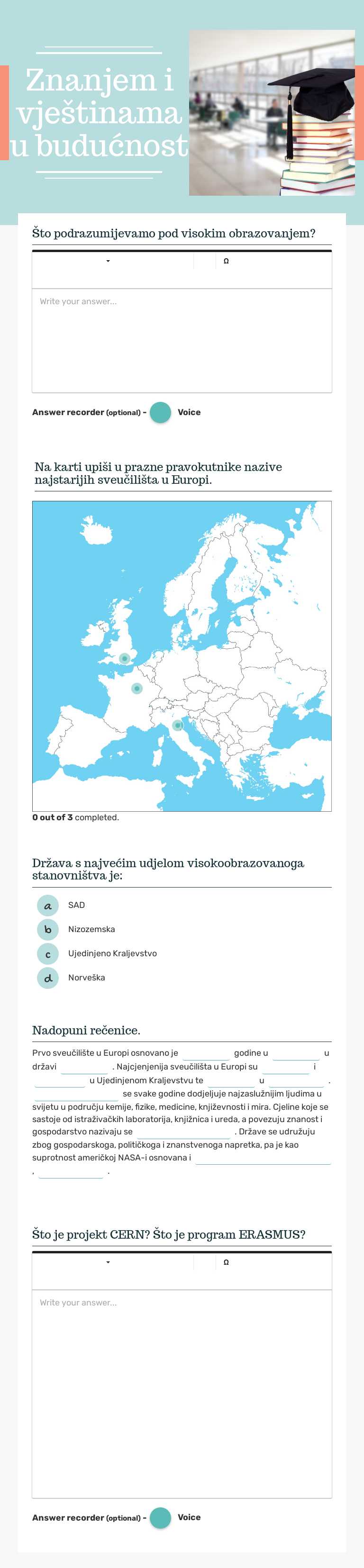 Znanjem i vještinama u budućnost worksheet preview image
