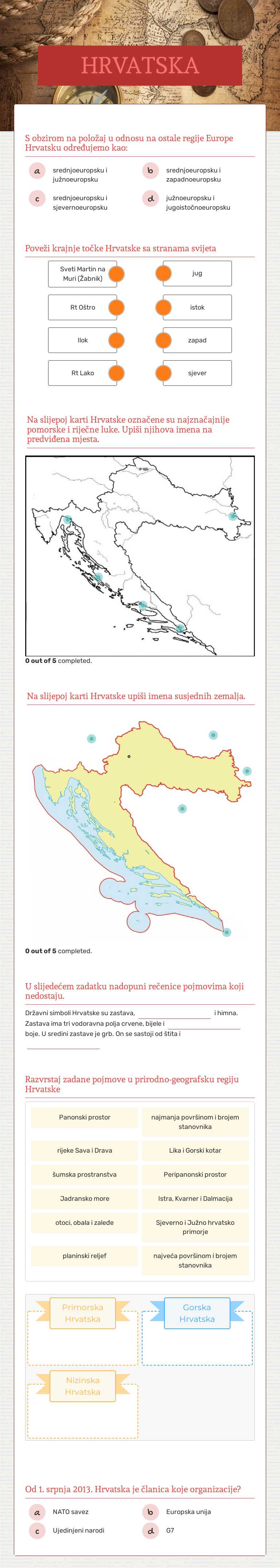 HRVATSKA worksheet preview image