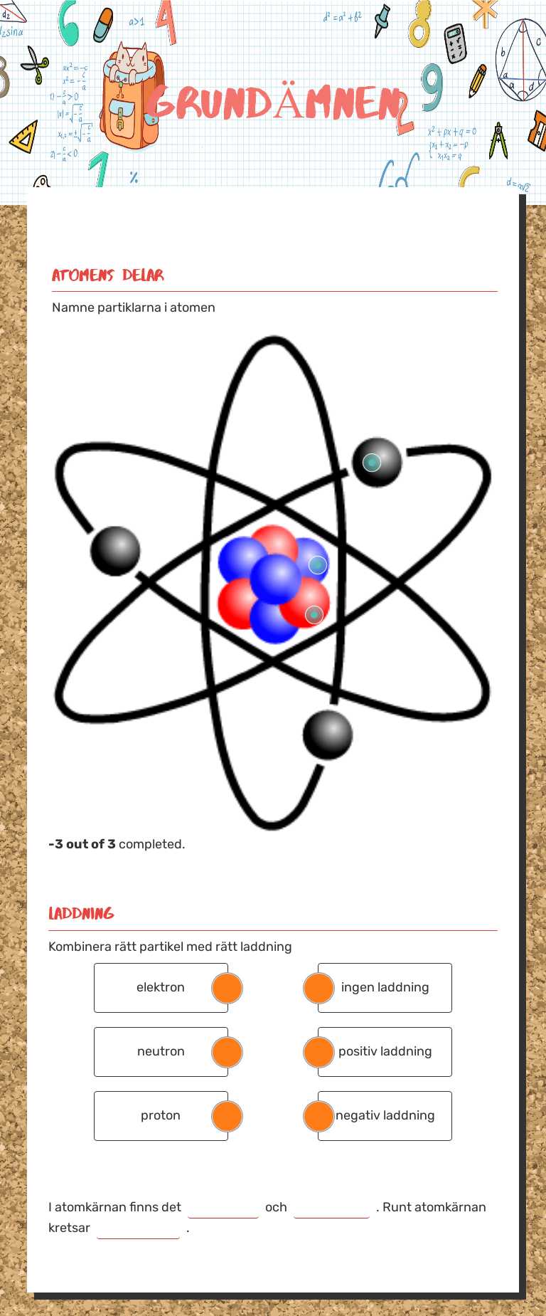 GrundÄmnen worksheet preview image
