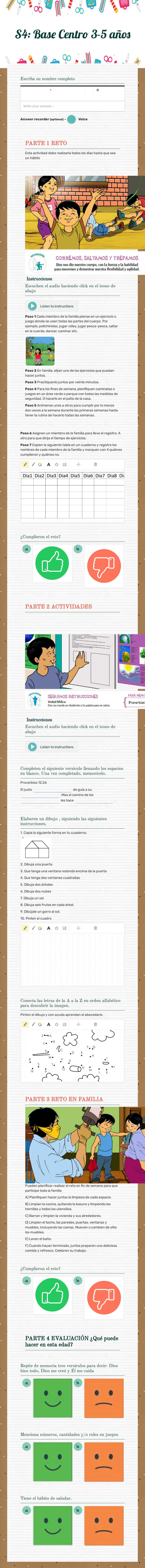 S4: Base Centro 3-5 años worksheet preview image