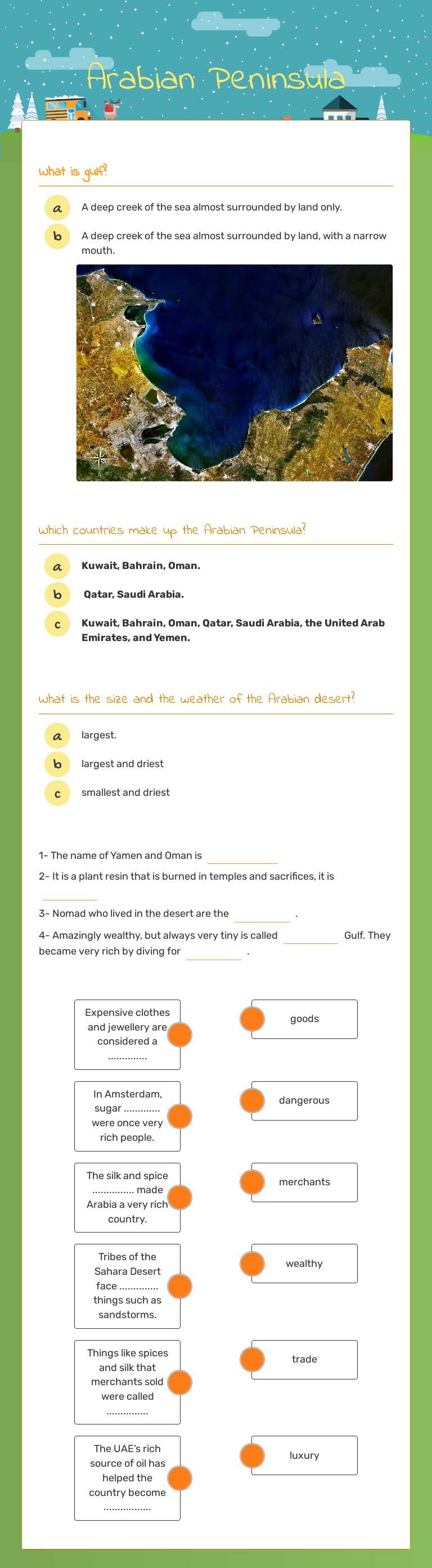 Arabian Peninsula worksheet preview image
