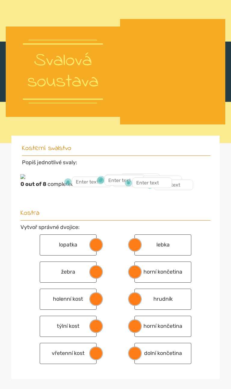 Svalová soustava worksheet preview image