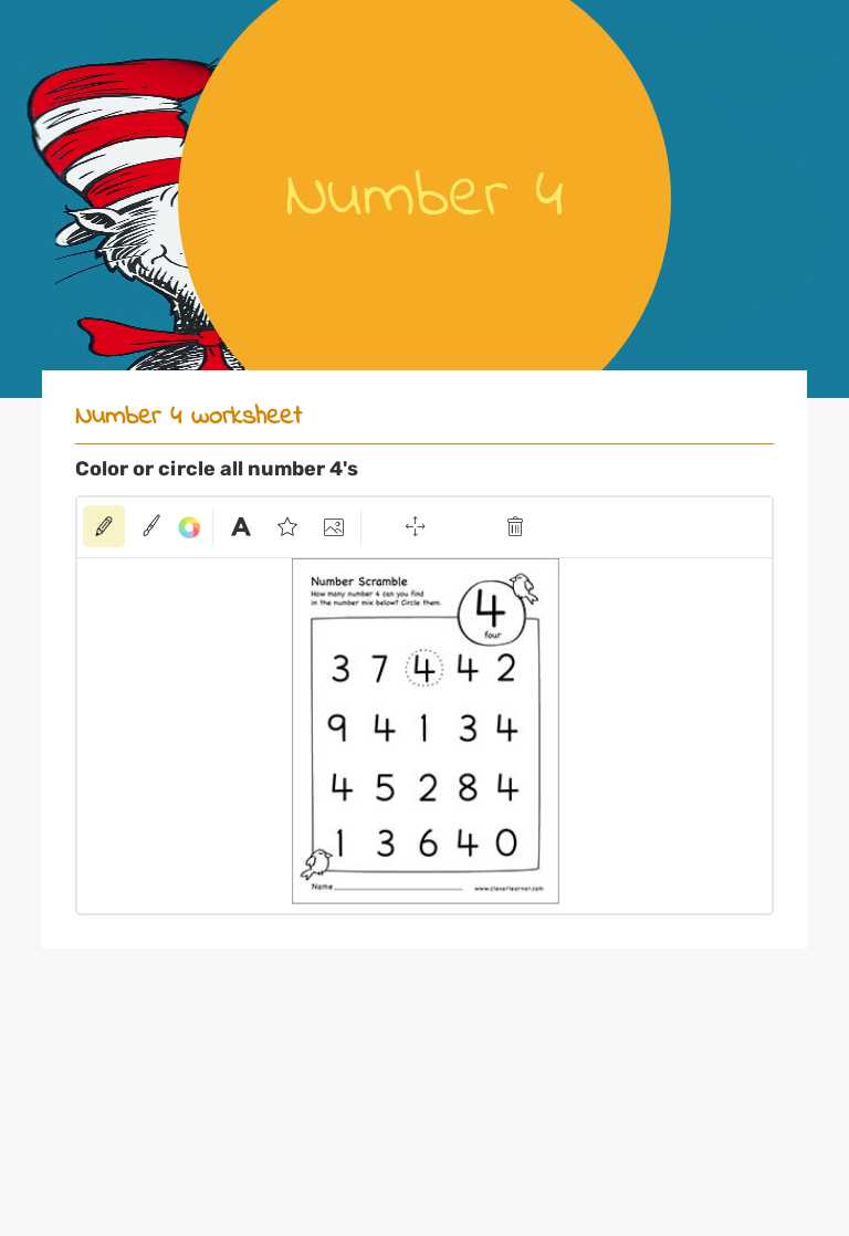 Number
4 worksheet preview image