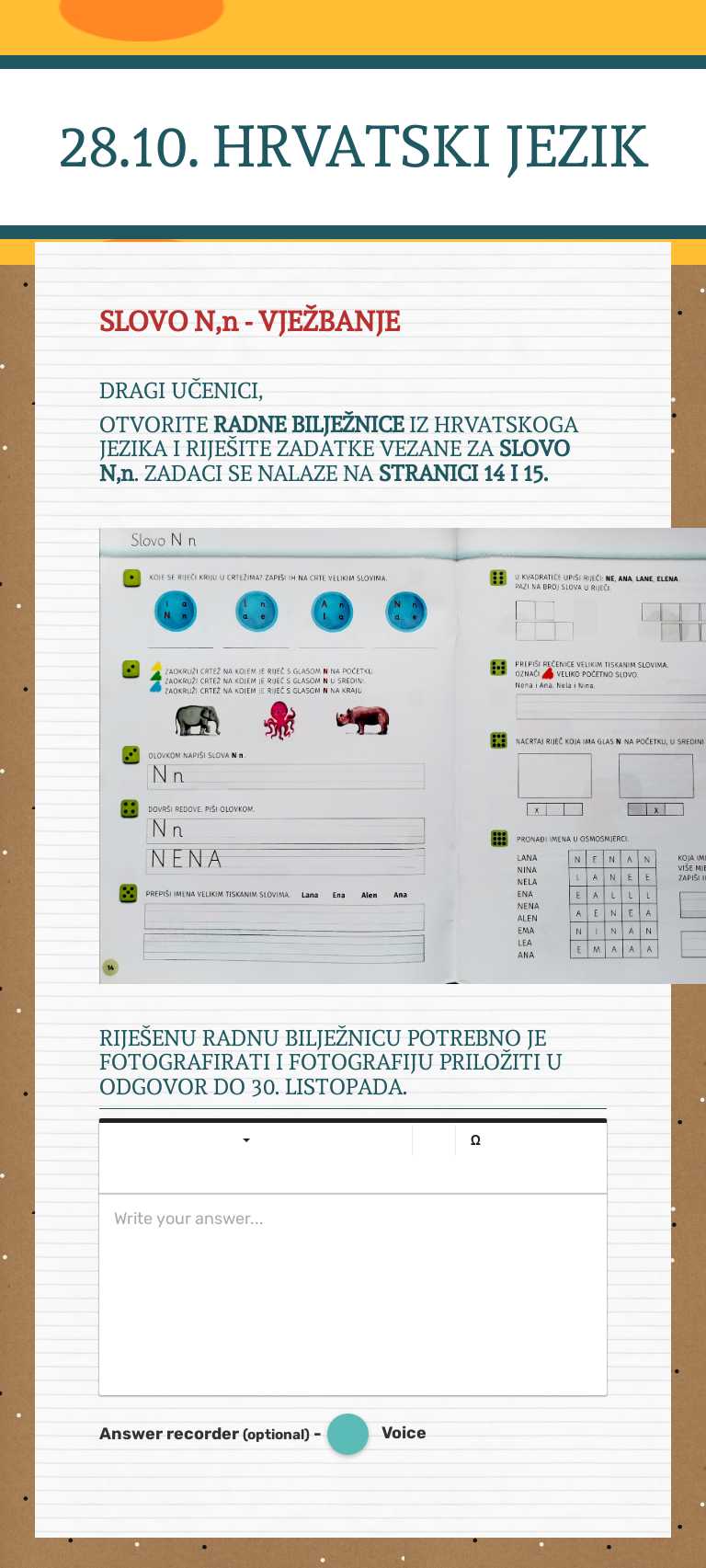 28.10. HRVATSKI JEZIK worksheet preview image