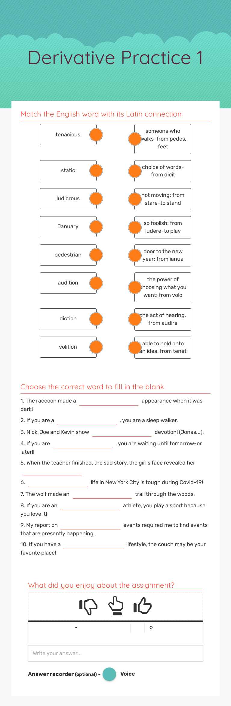 Derivative Practice 1 Grade 10 worksheet preview