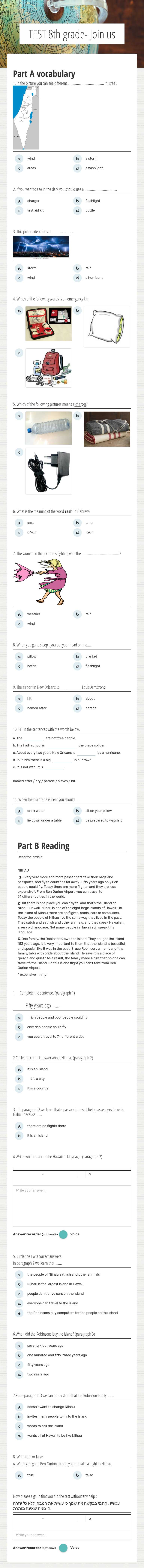 TEST 8th grade- Join us worksheet preview image