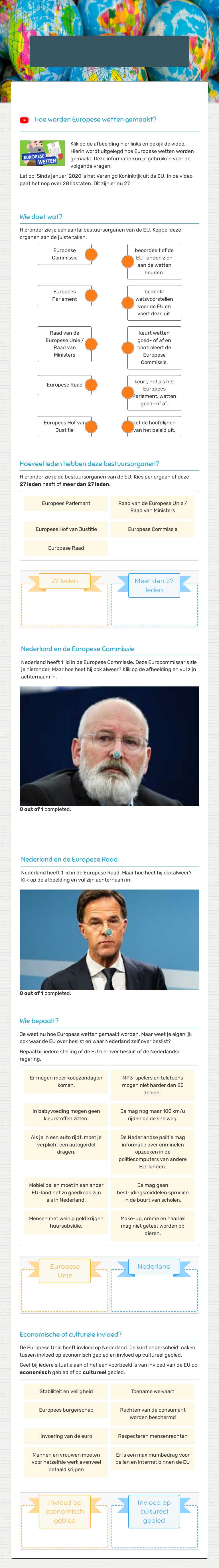 Test je kennis:
Bestuur EU & Invloed EU op Nederland worksheet preview image