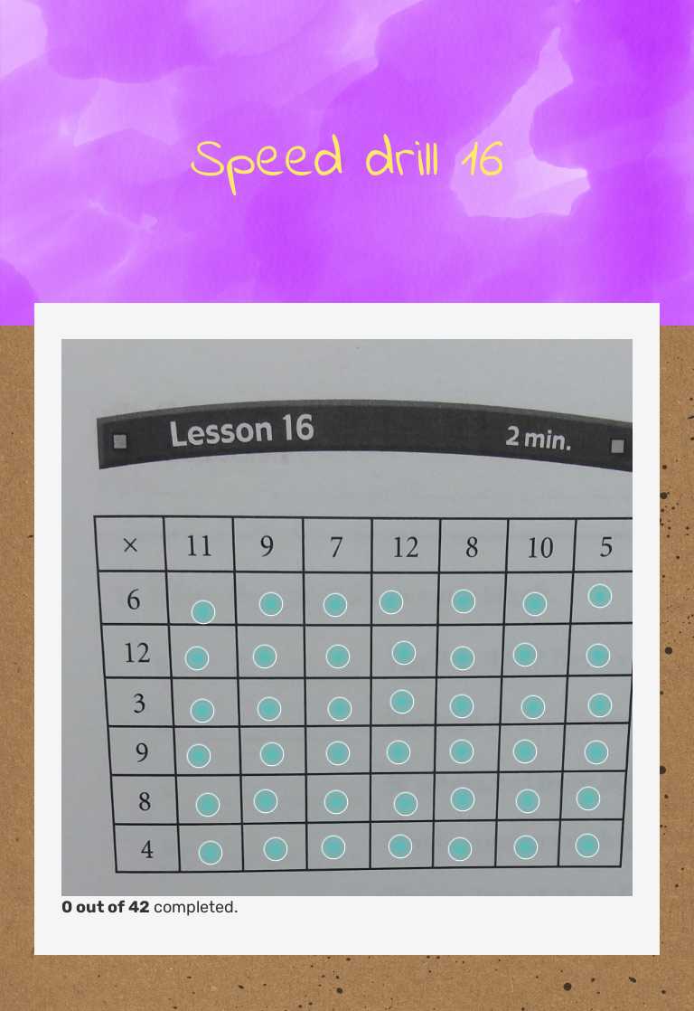 Speed drill 16 worksheet preview image