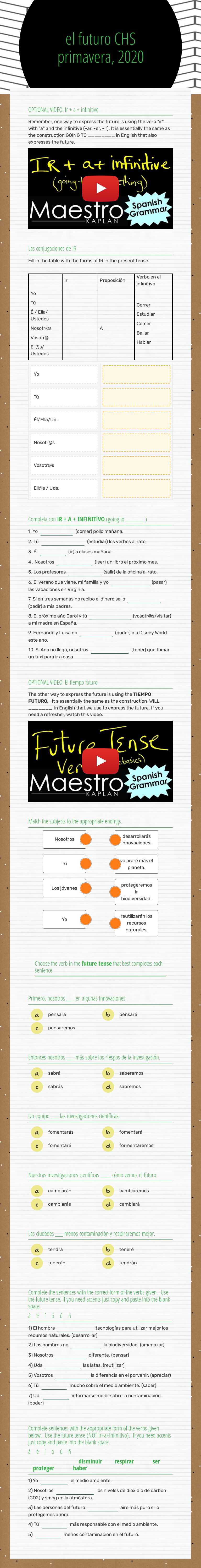 el  futuro
CHS
primavera, 2020 worksheet preview image