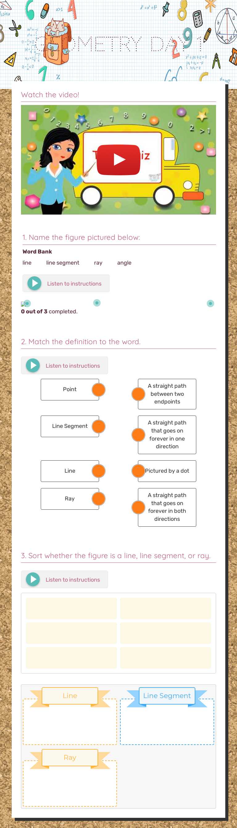 Geometry       Day 1 worksheet preview image