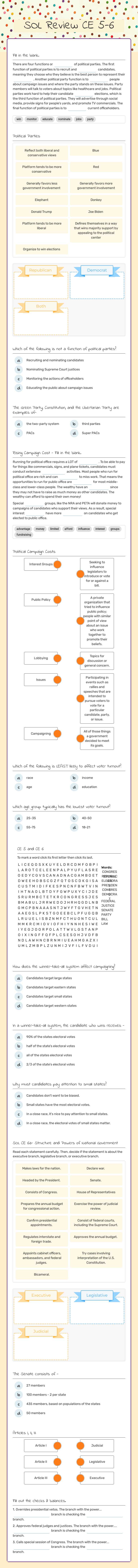 SOL Review CE 5-6 worksheet preview image