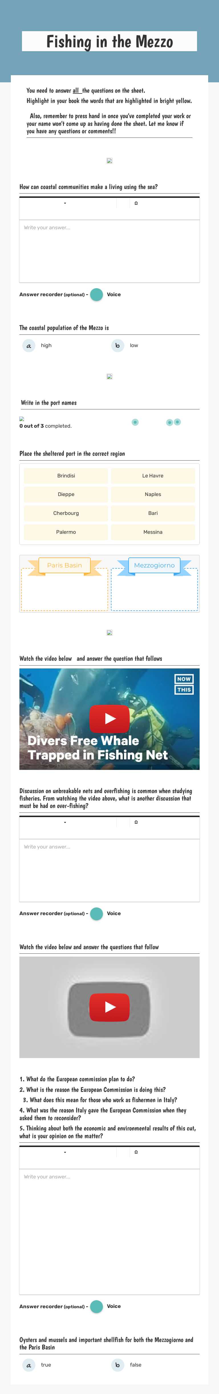 Fishing in the Mezzo worksheet preview image