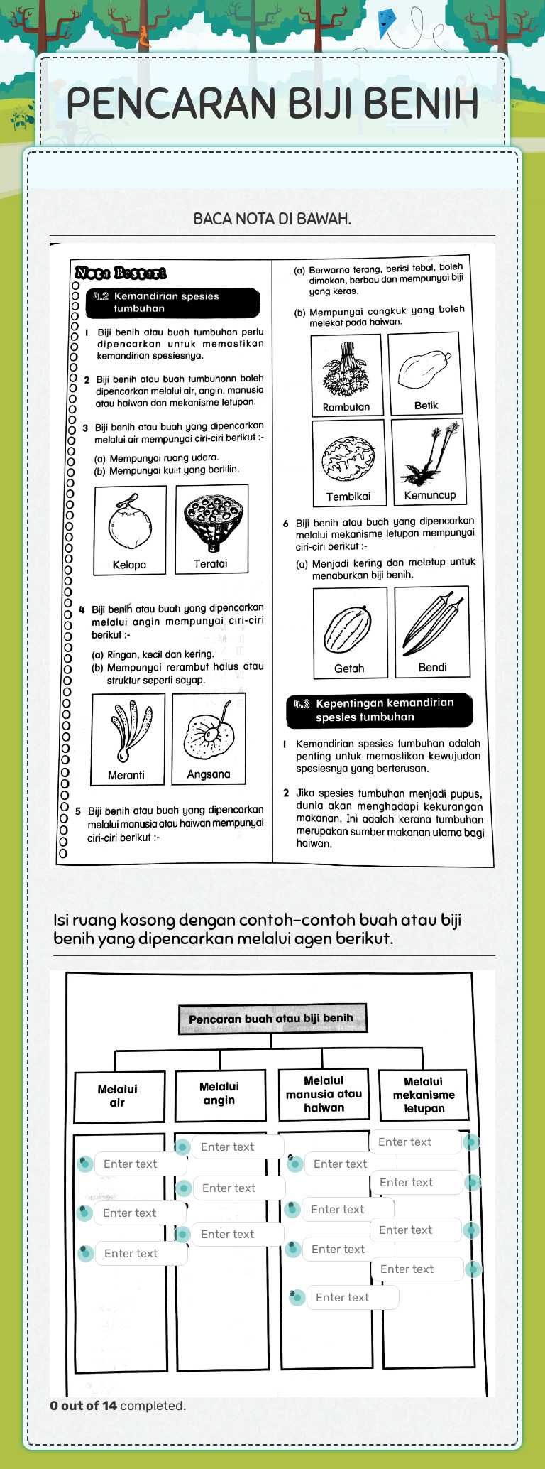 PENCARAN BIJI BENIH worksheet preview image