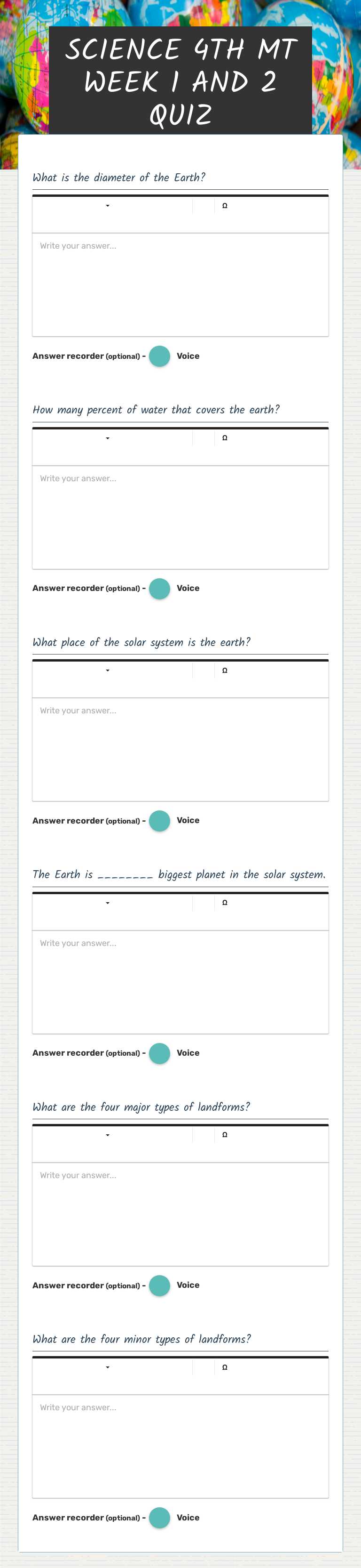 SCIENCE 4TH MT WEEK 1 AND 2 QUIZ worksheet preview