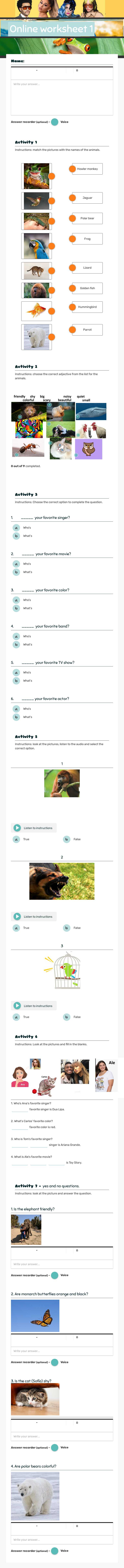 Online 
  worksheet 1 worksheet preview image