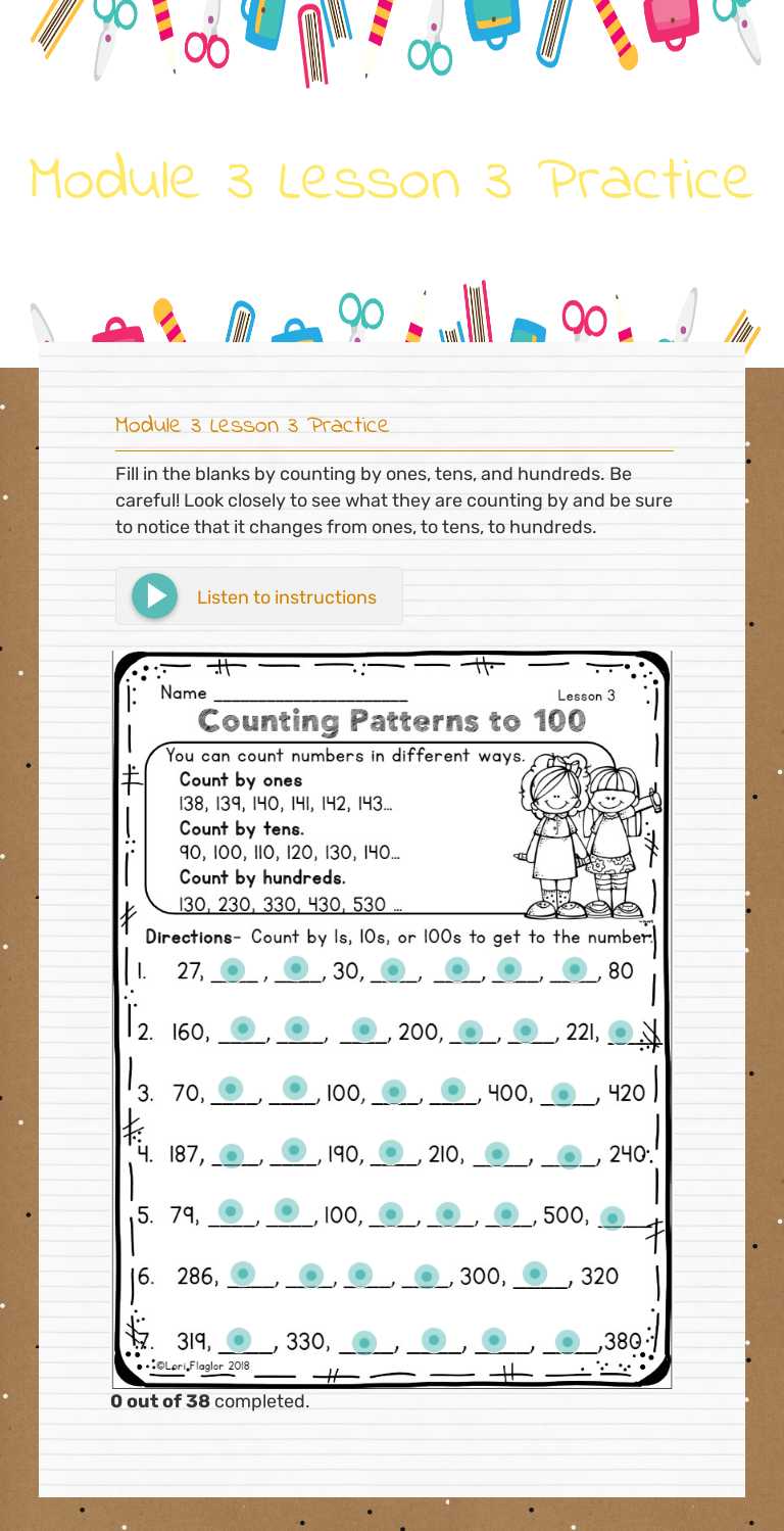 Module 3 Lesson 3 Practice by Jennifer Cameron | Interactive Worksheet ...