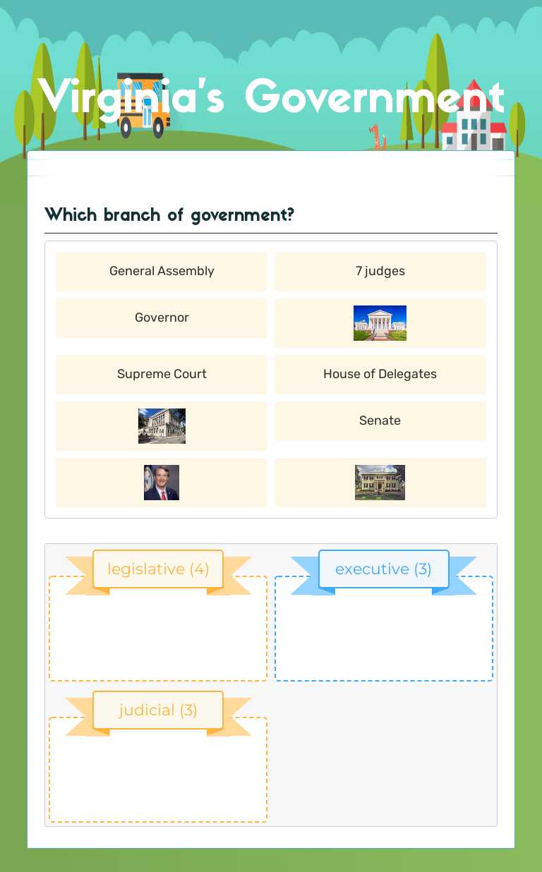 Virginia's Government Grade 9 worksheet preview