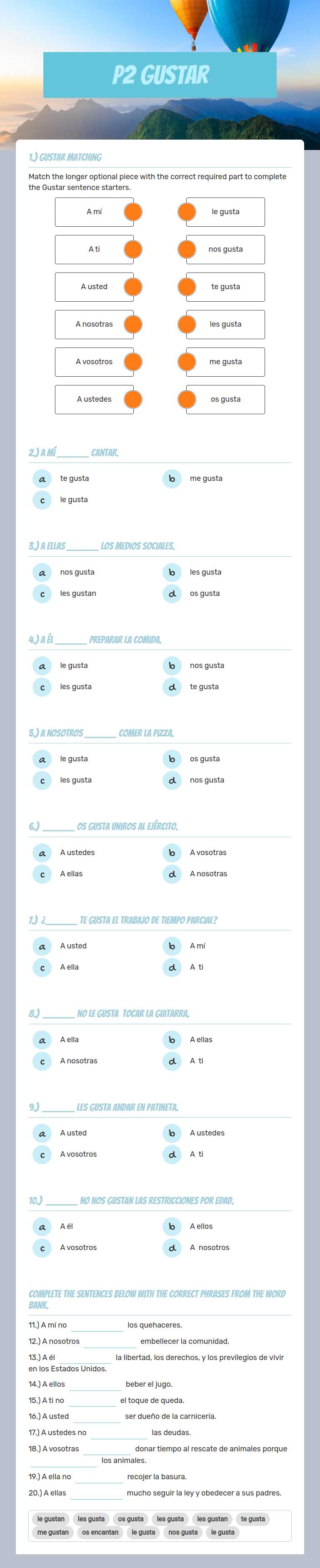 P2 Gustar worksheet preview image