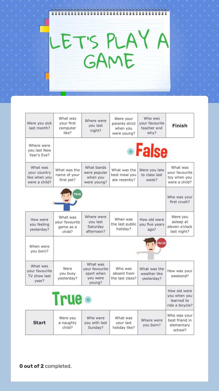 LET'S PLAY A GAME worksheet preview image