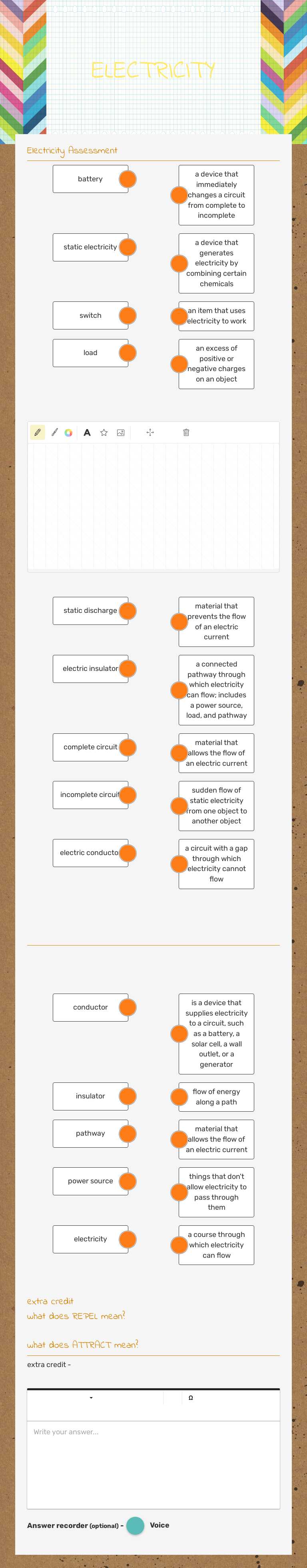 ELECTRICITY worksheet preview