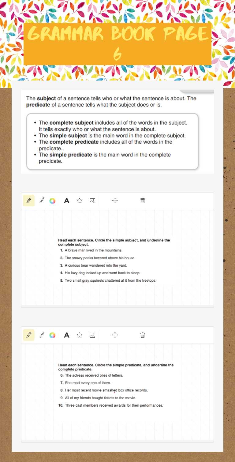 Grammar Book Page 6 worksheet preview image