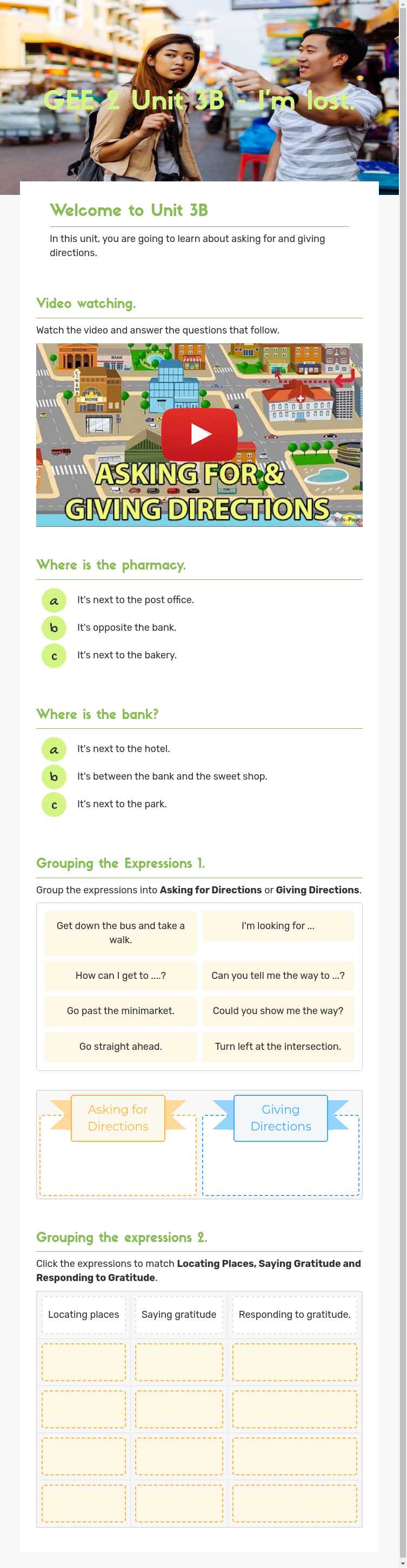 GEE 2 Unit 3B - I'm lost. Grade 10 worksheet preview
