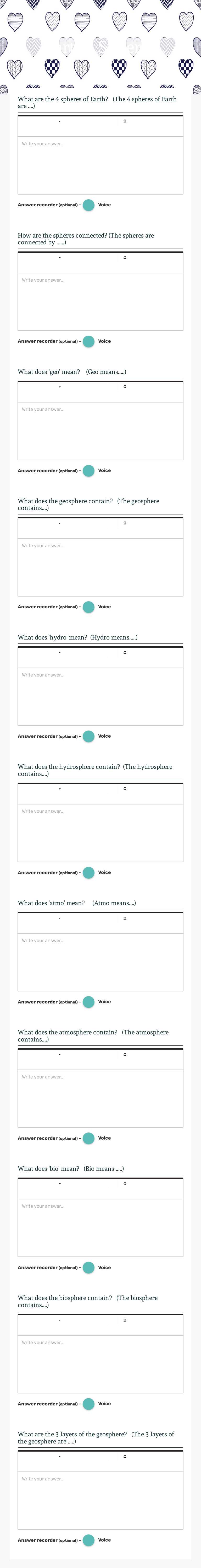 Earth's Spheres worksheet preview image