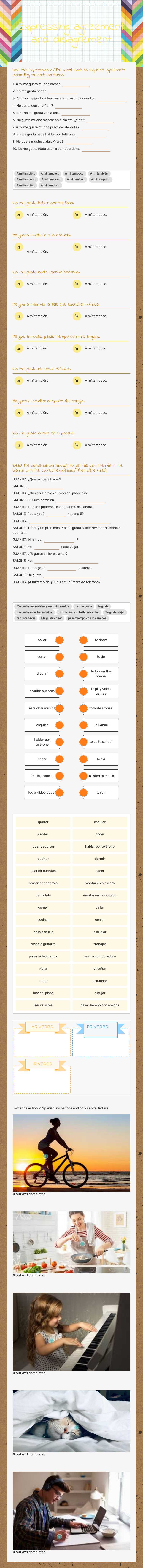 Expressing agreement and disagrement worksheet preview image