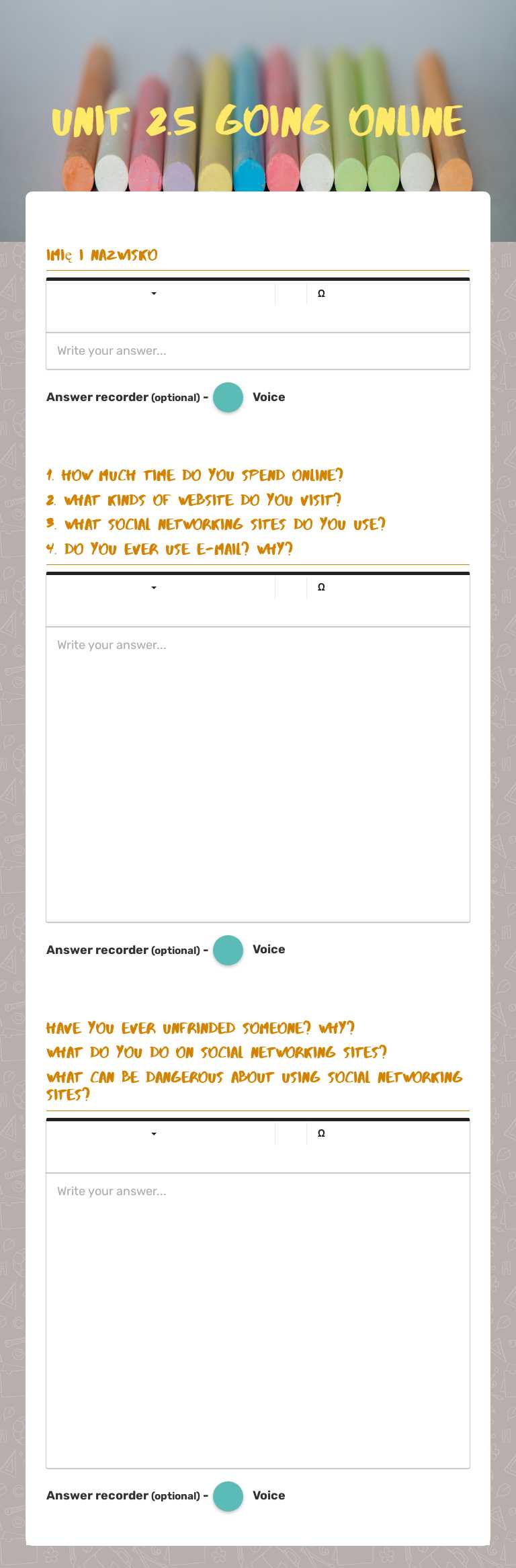 UNIT 2.5 gOING ONLINE worksheet preview image
