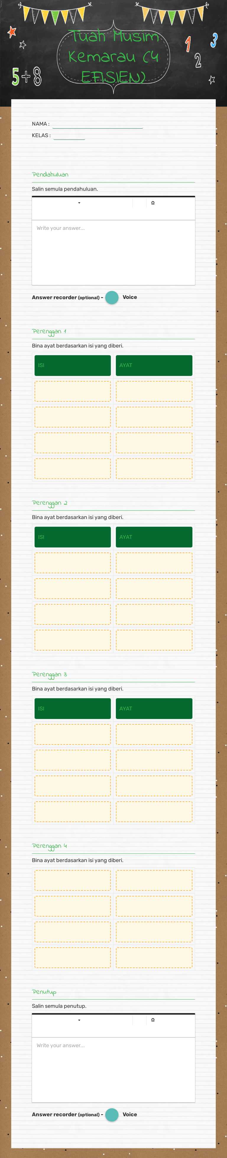 Tuah Musim Kemarau           (4 EFISIEN) worksheet preview