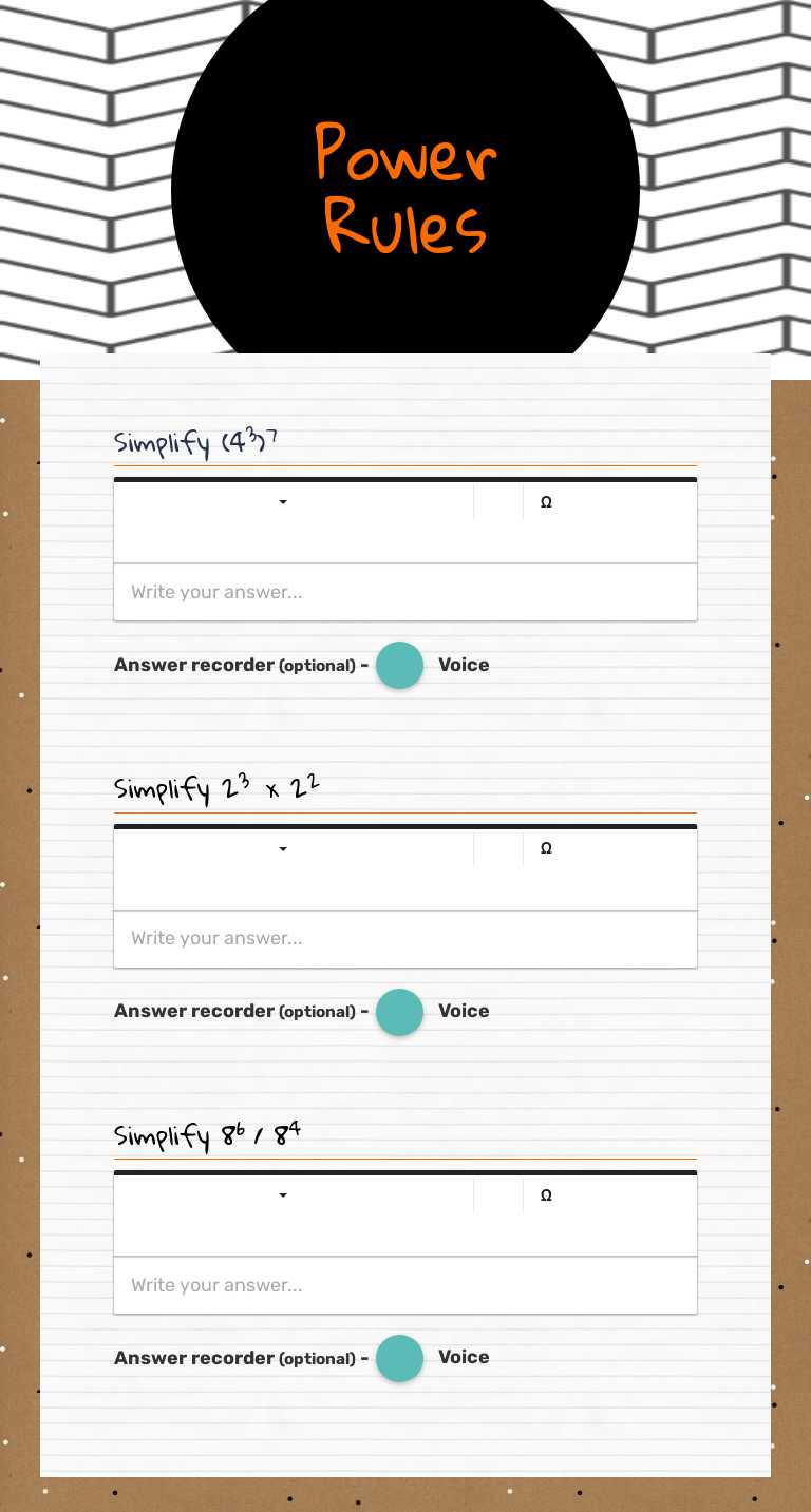 Power
Rules worksheet preview image