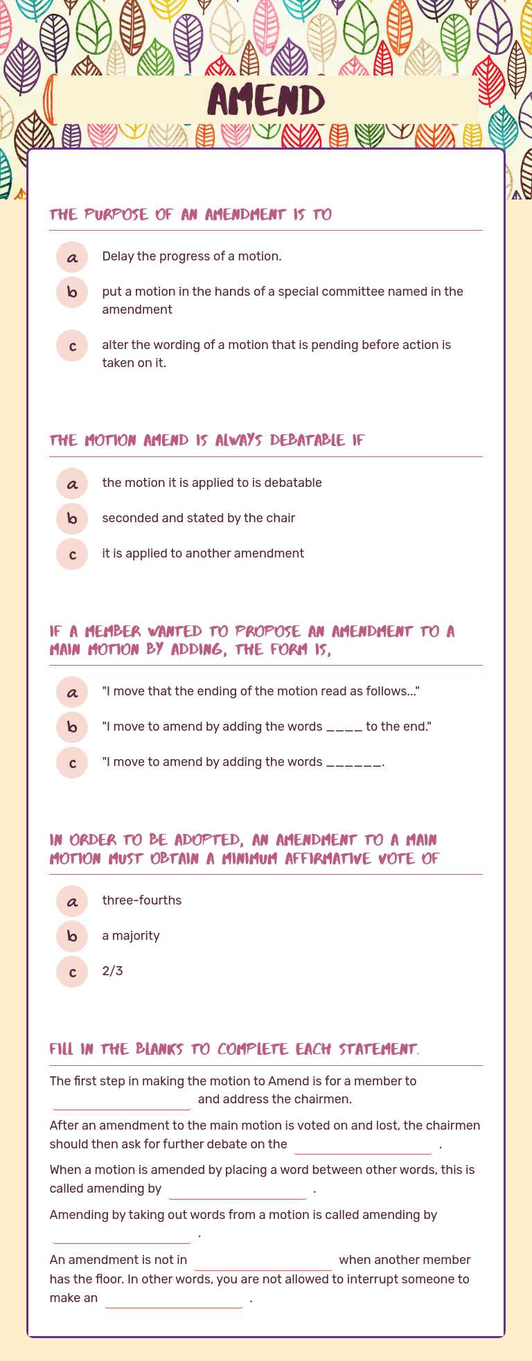 Amend worksheet preview