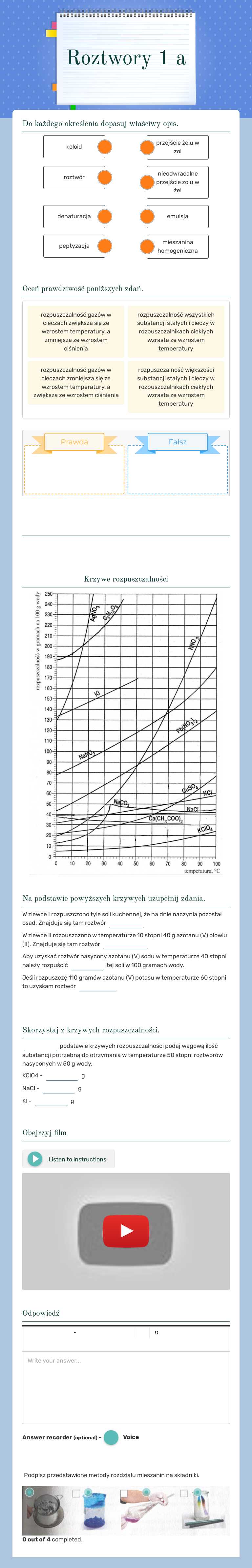 Roztwory 1 a worksheet preview image
