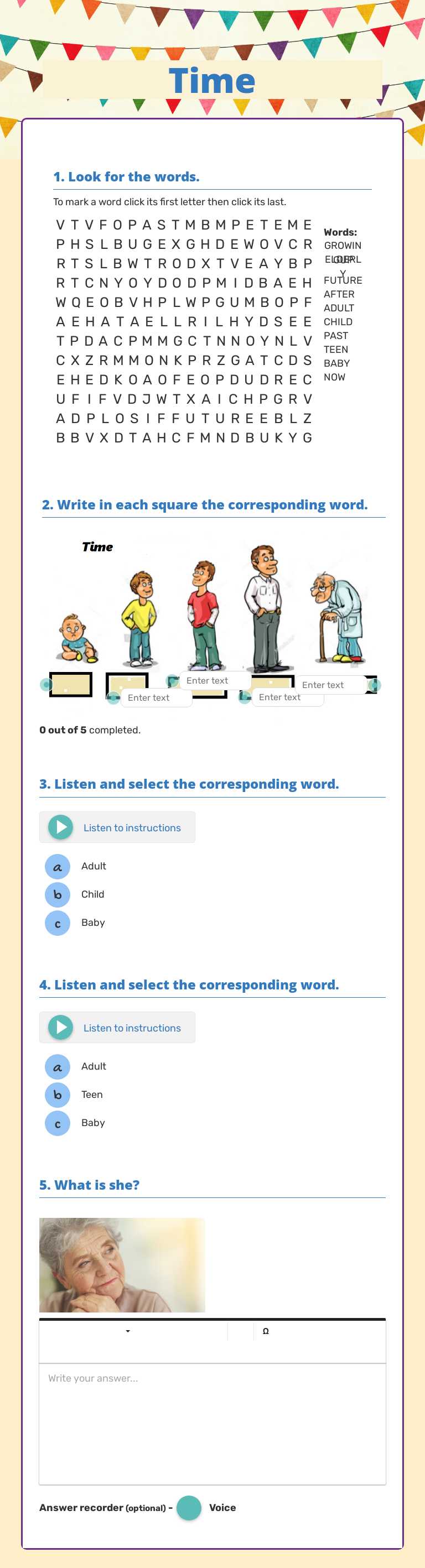 Time worksheet preview