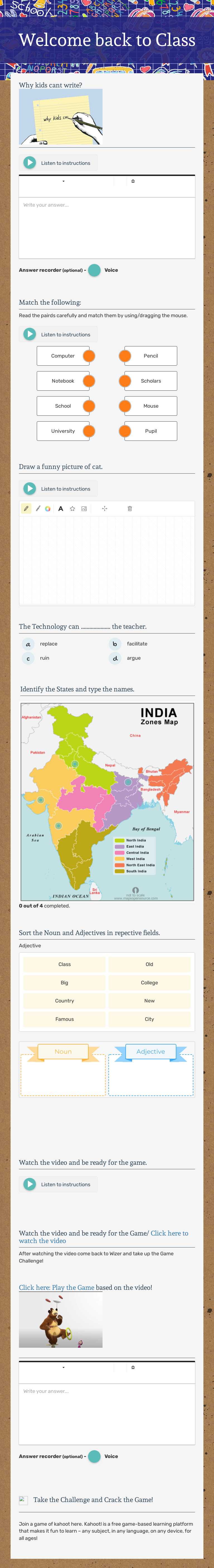 Welcome back to Class worksheet preview image