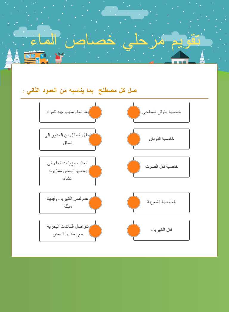 تقويم مرحلي خصاص الماء worksheet preview image