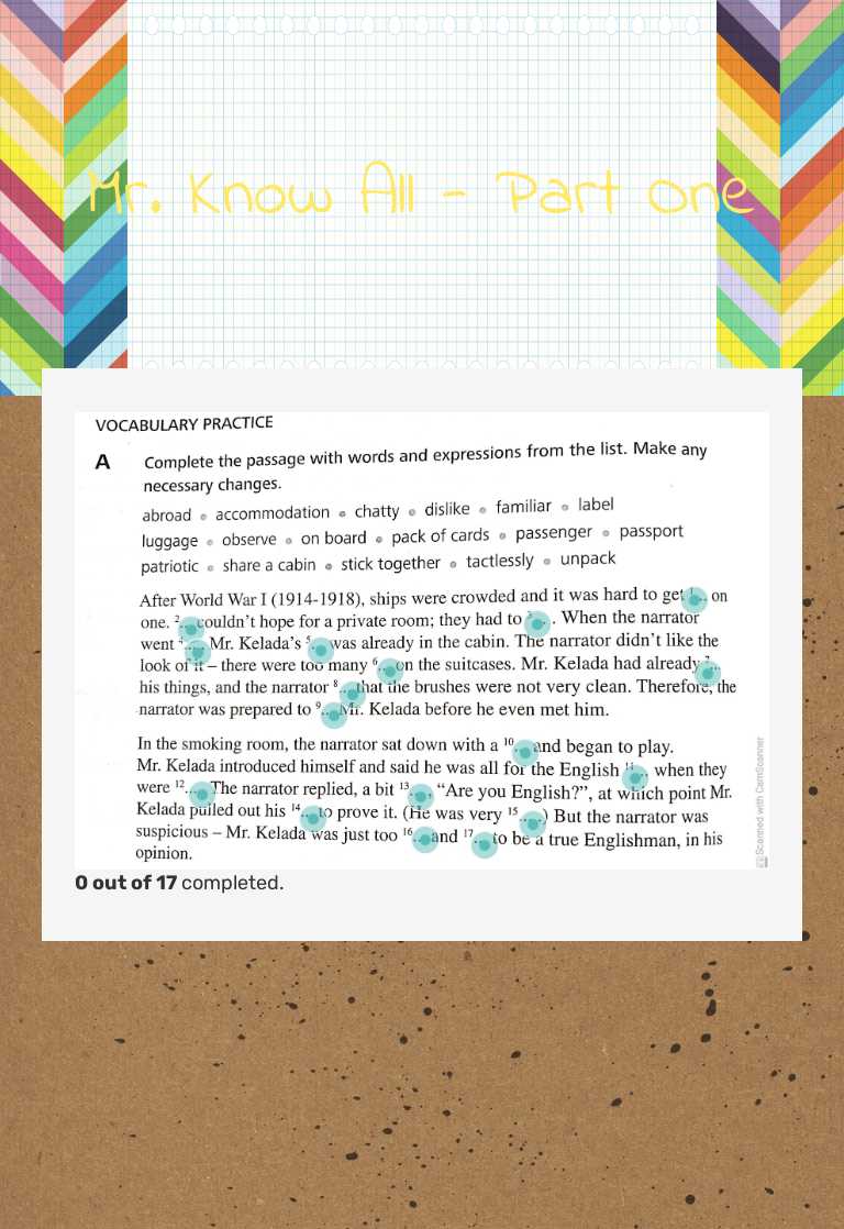 Mr. Know All - Part One worksheet preview image