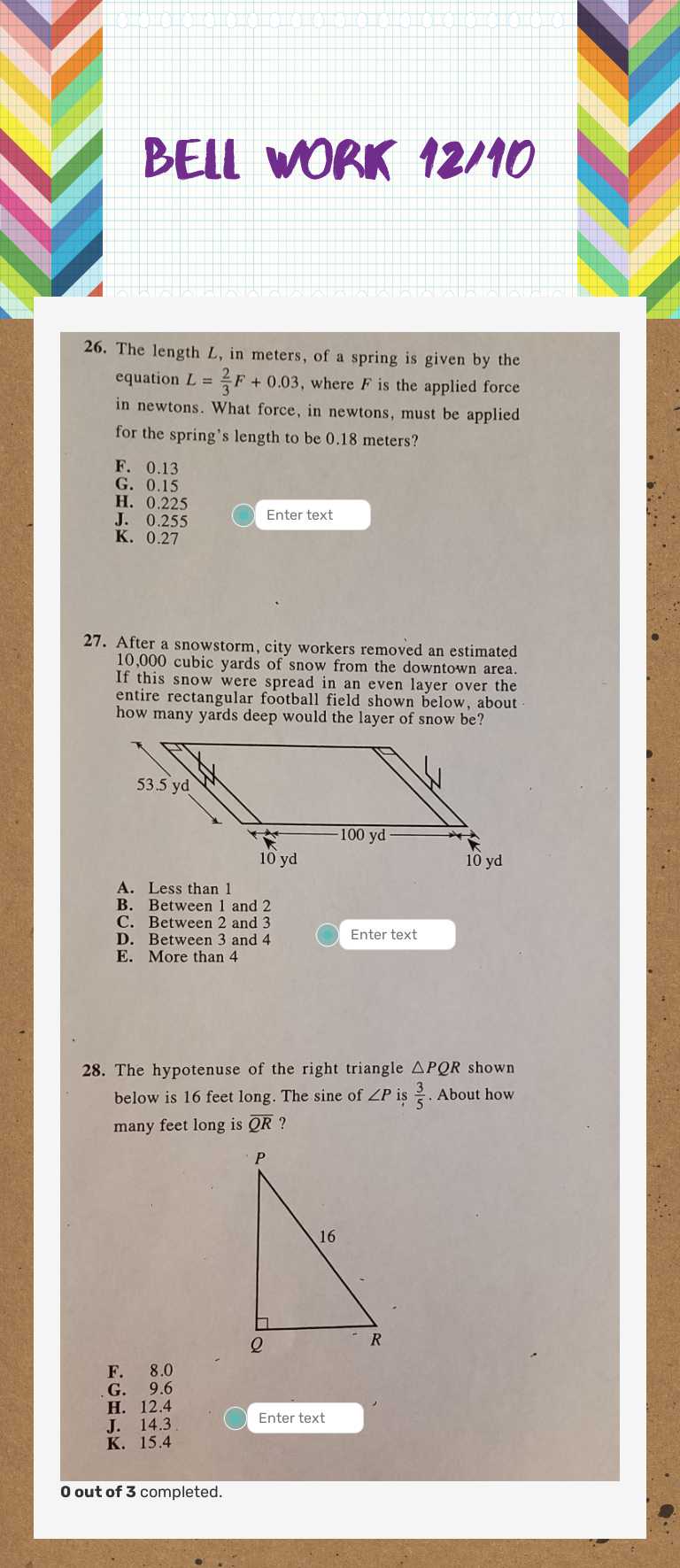 bEll work 12/10 worksheet preview image