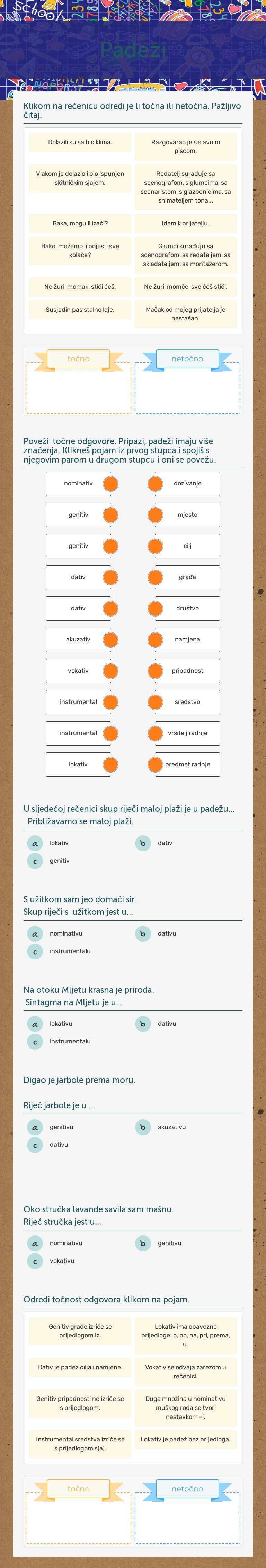 Padeži worksheet preview image