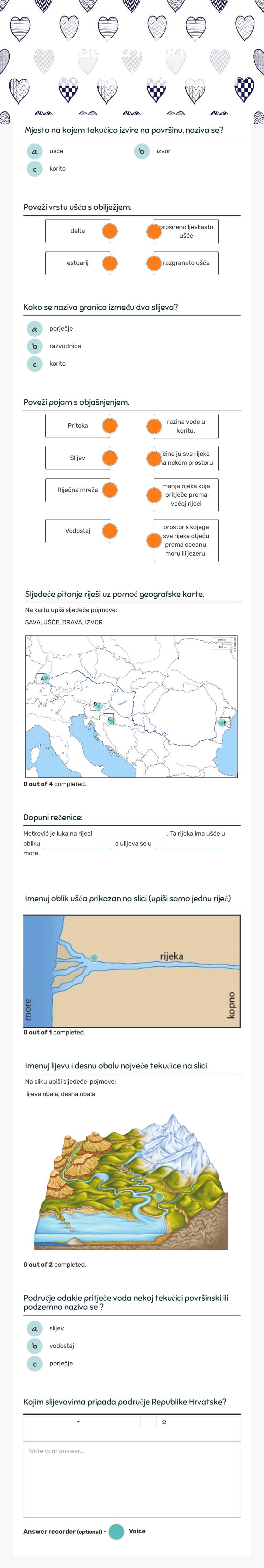 Vode na kopnu - tekućice worksheet preview image