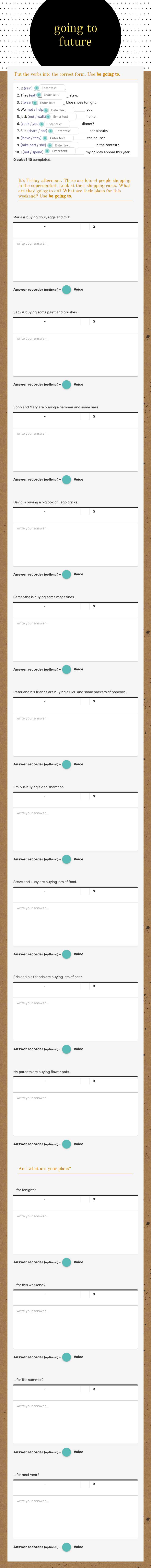 going to future Other worksheet preview