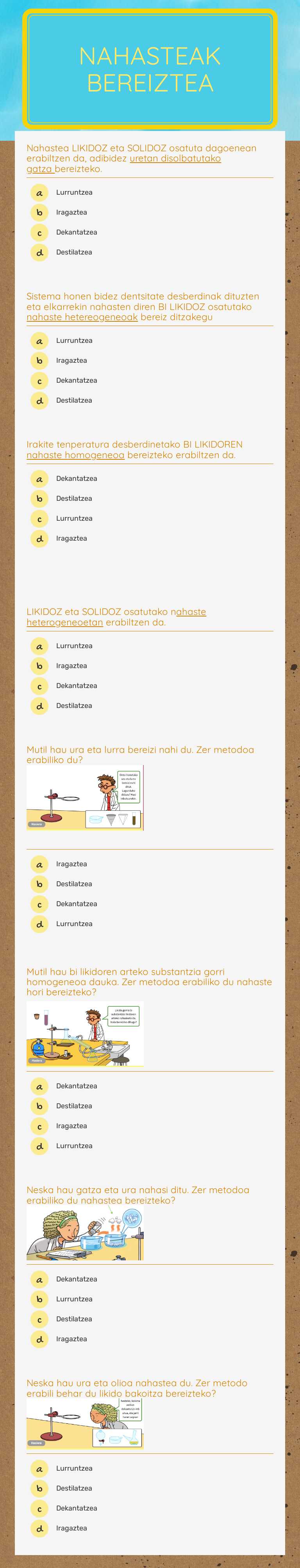 NAHASTEAK BEREIZTEA worksheet preview image