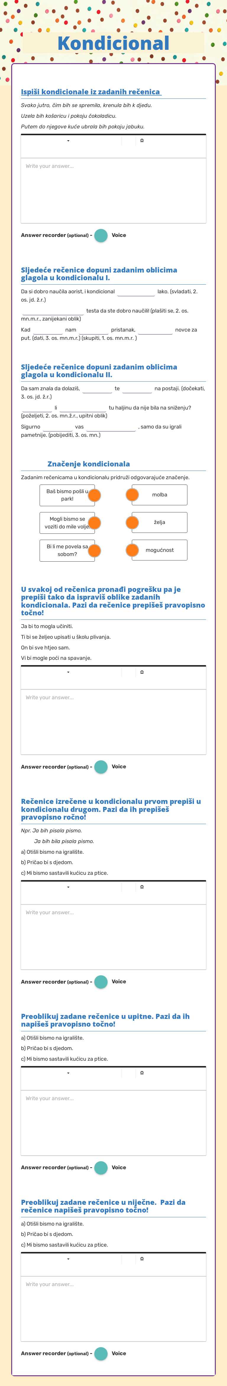 Kondicional worksheet preview image