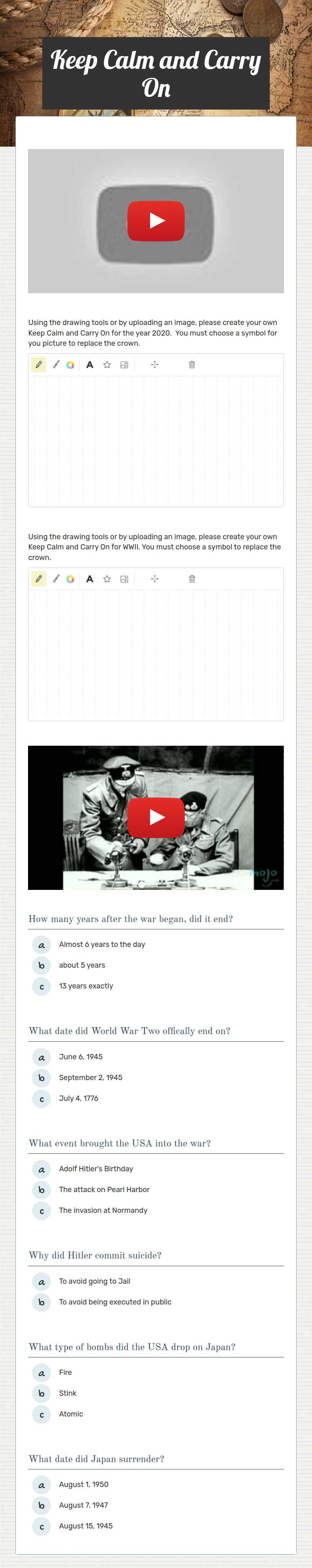 Keep Calm and Carry On worksheet preview image