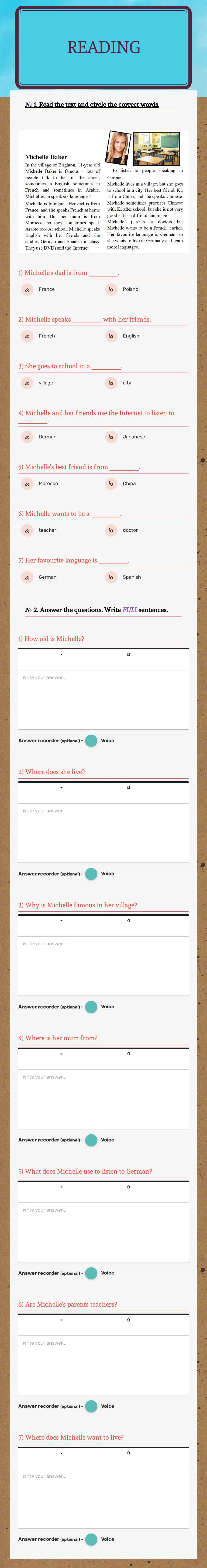 READING worksheet preview image