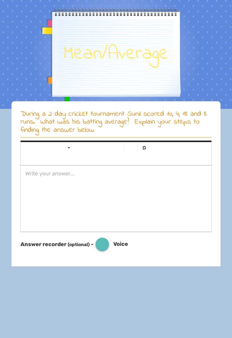 Mean/Average worksheet preview image