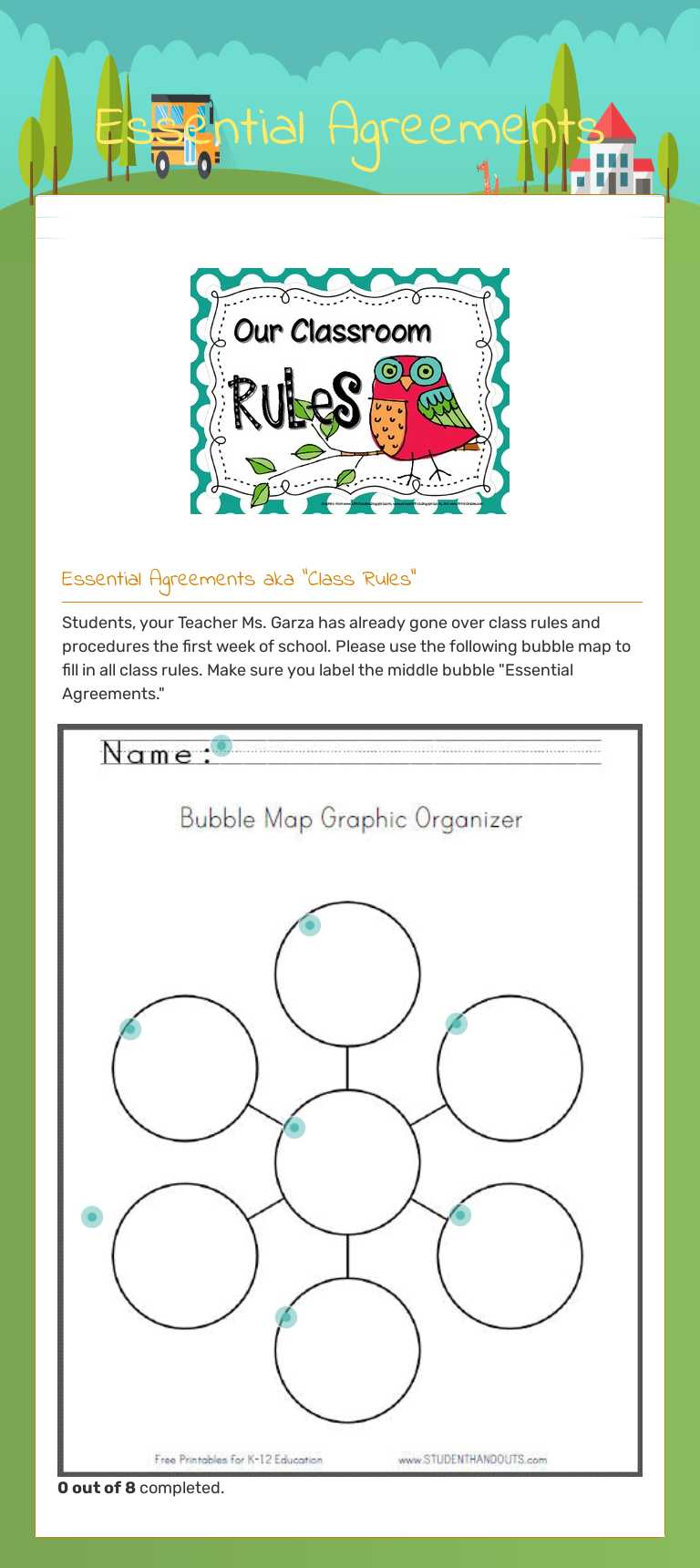 Essential Agreements worksheet preview image