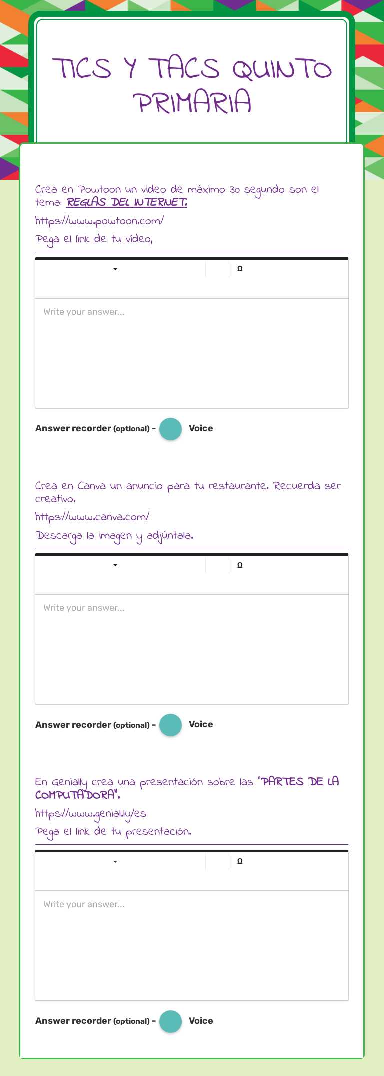 TICS Y TACS
QUINTO PRIMARIA worksheet preview image