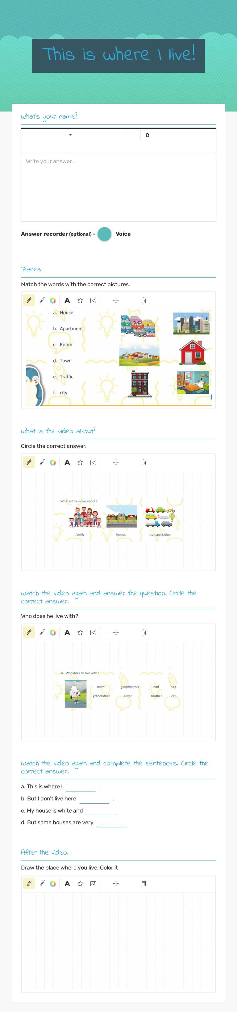 This is where I live! worksheet preview image