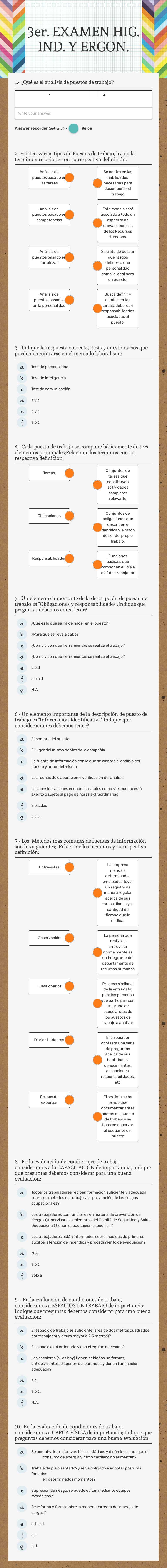 3er. EXAMEN HIG. IND. Y ERGON. Grade 2 worksheet preview